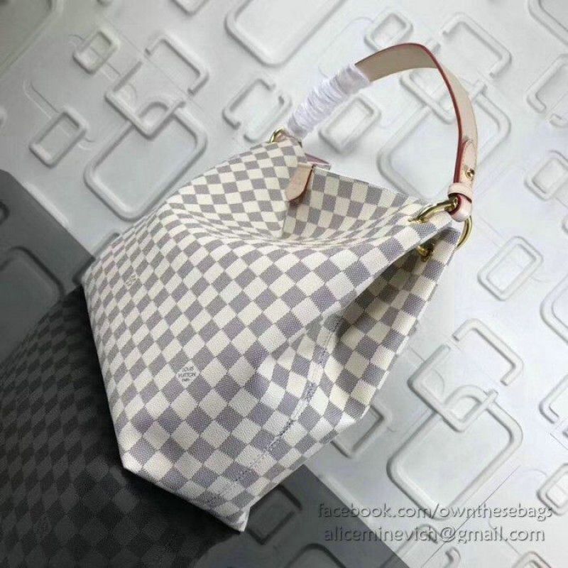 Graceful MM Damier Azur Canvas Rose Ballerine N42233