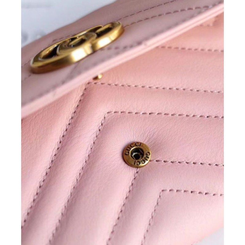 GG Marmont continental wallet 443436 Pink