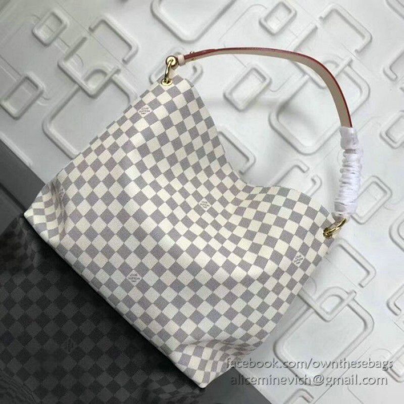 Graceful MM Damier Azur Canvas Rose Ballerine N42233