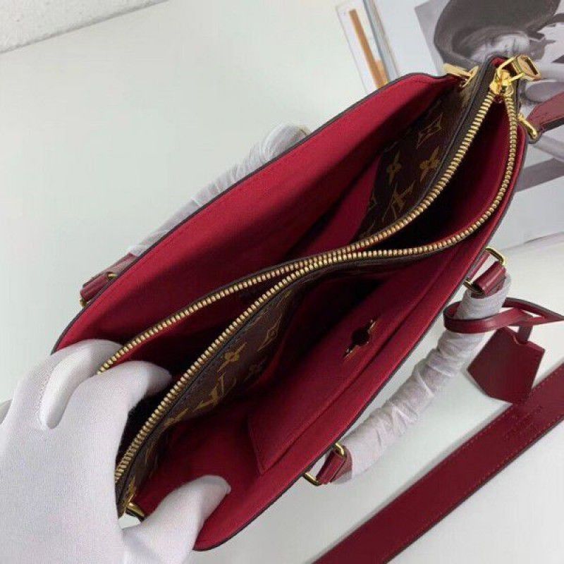 Flower Zipped Tote BB Monogram Canvas M44350 Red