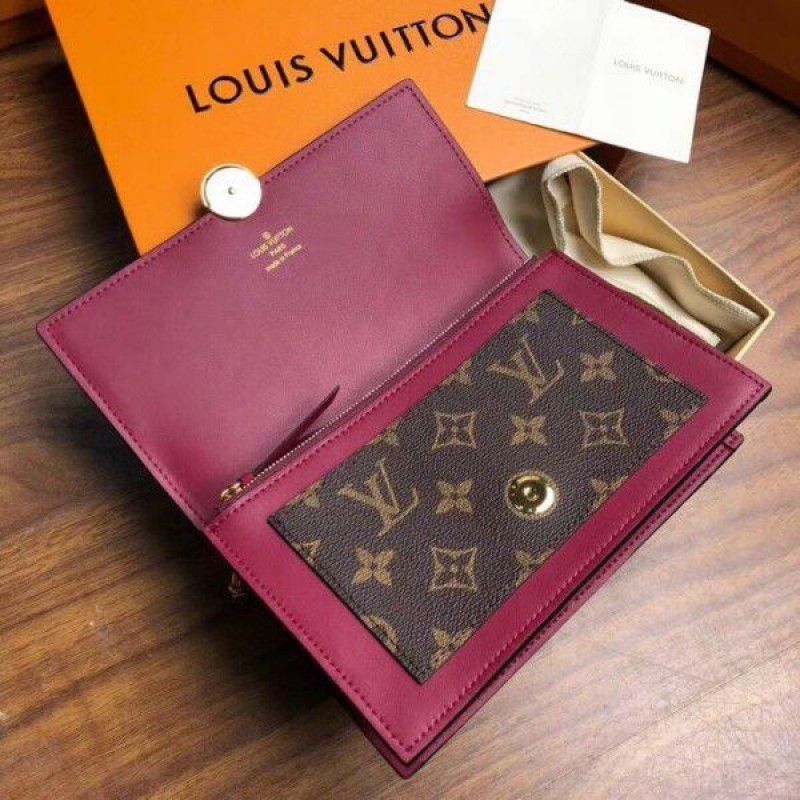 Flore Chain Wallet Monogram Canvas M67404 Red