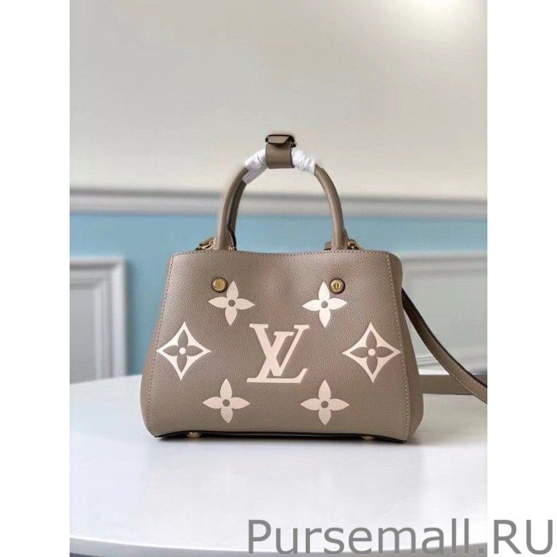 Montaigne BB Bag In Tourterelle Gray Leather M45489
