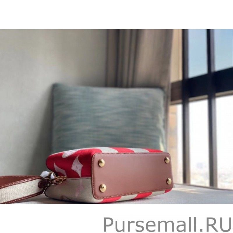 Capucines BB Bag In Striped Canvas M57734