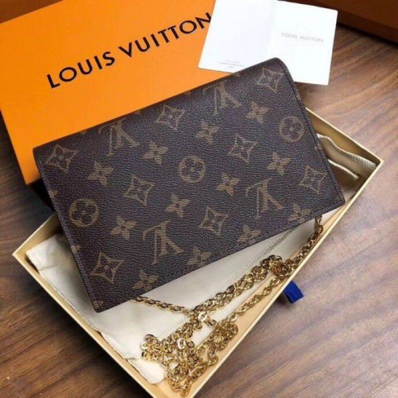 Flore Chain Wallet Monogram Canvas M67404 Red