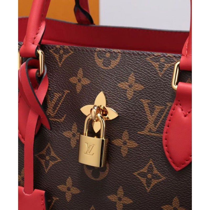 Flower Tote Monogram Canvas M43553 Red