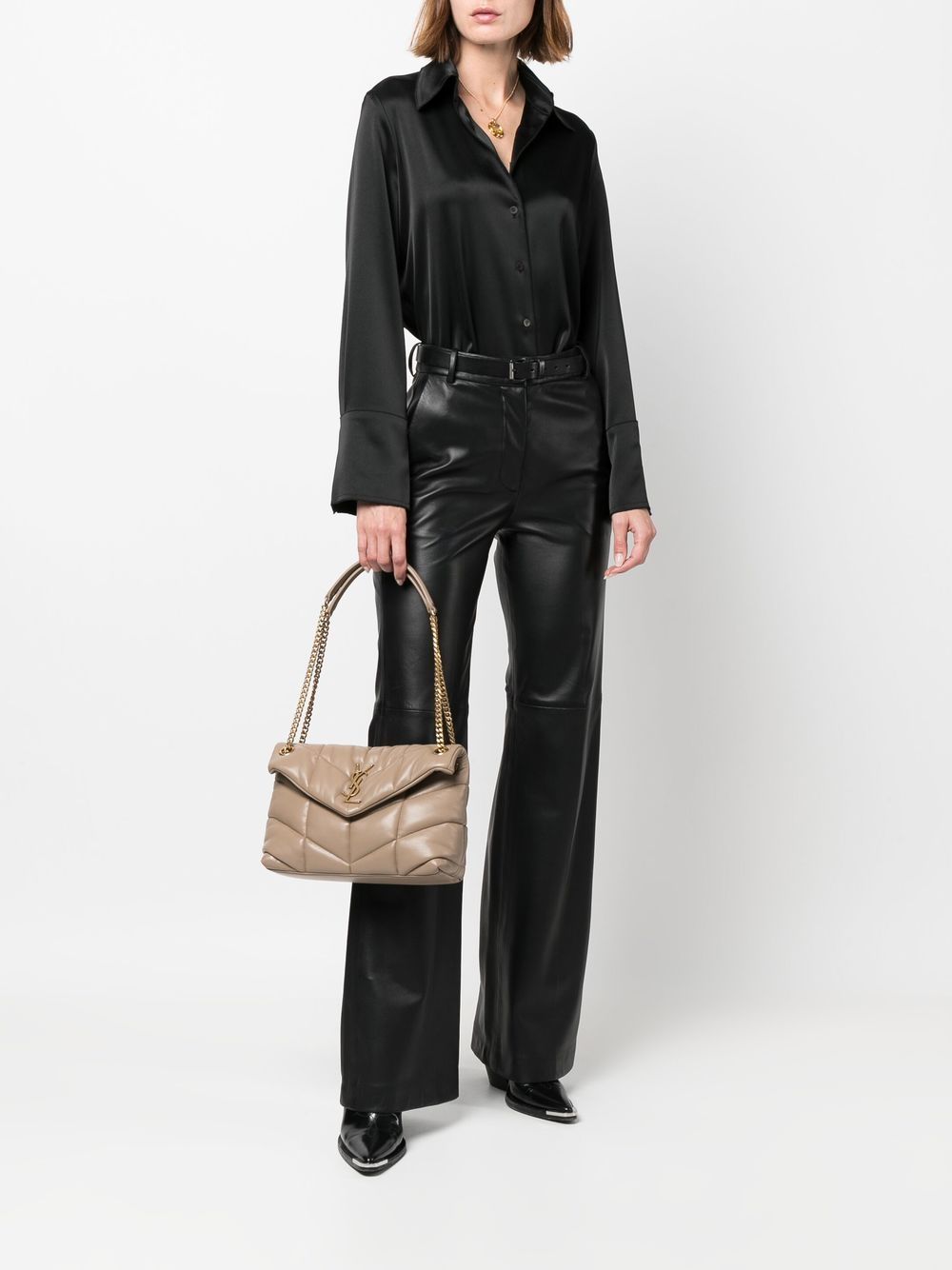 Saint Laurent logo-plaque shoulder bag