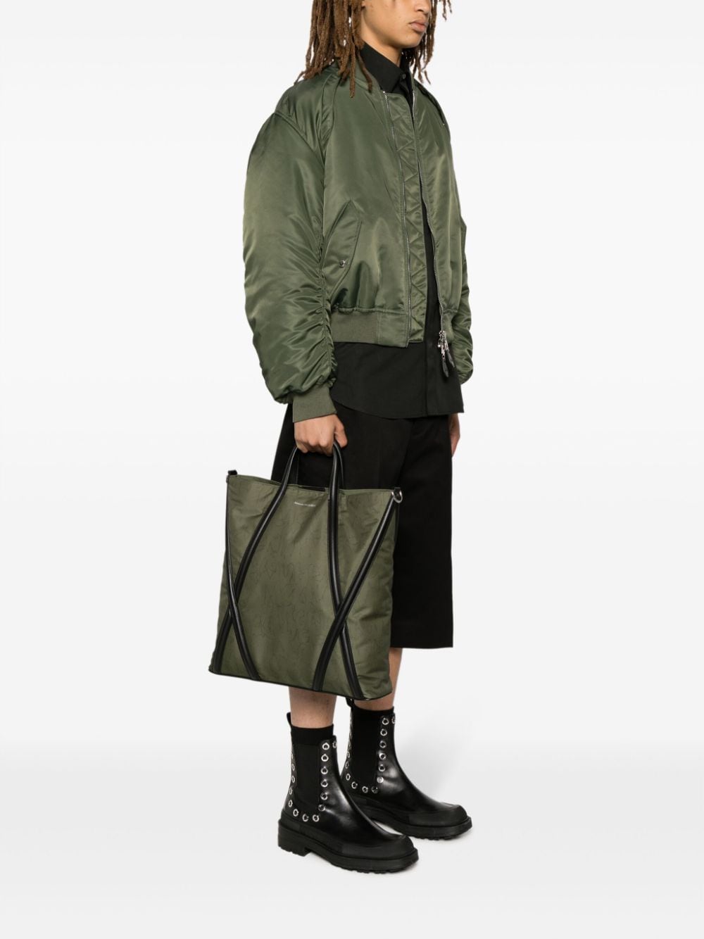 Alexander McQueen panelled-leather gabardine bag