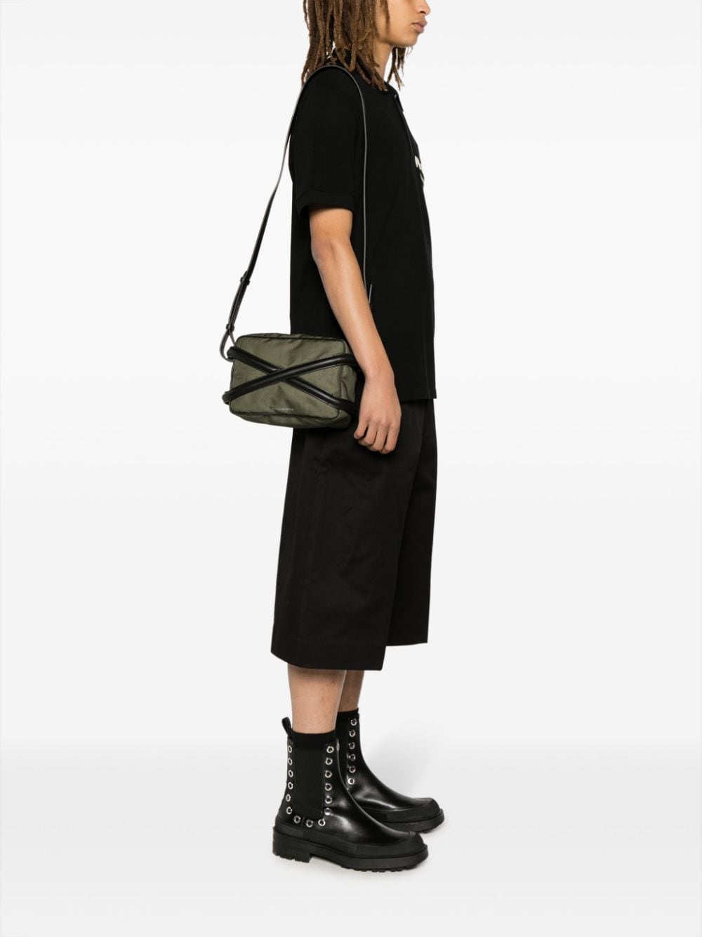 Alexander McQueen panelled-leather gabardine bag