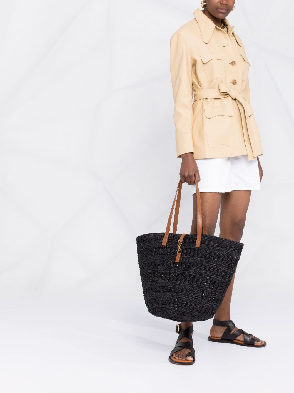Saint Laurent YSL plaque tote bag