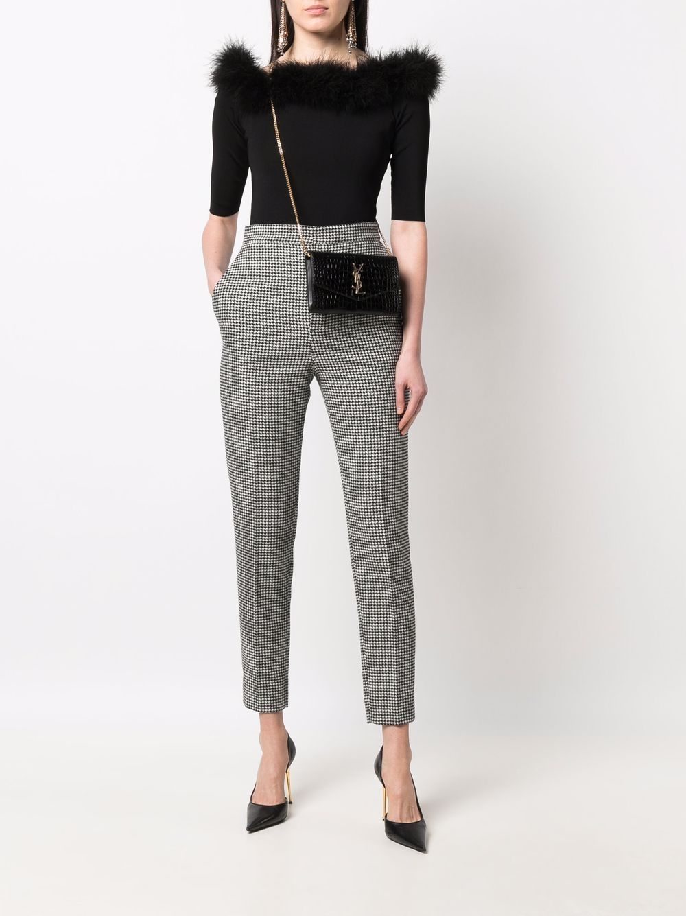 Saint Laurent Uptown crocodile-effect crossbody bag
