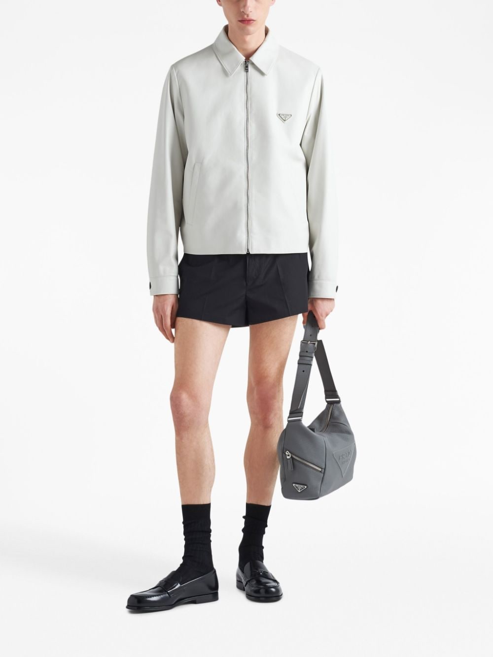 Pra*a debossed-logo detail shoulder bag