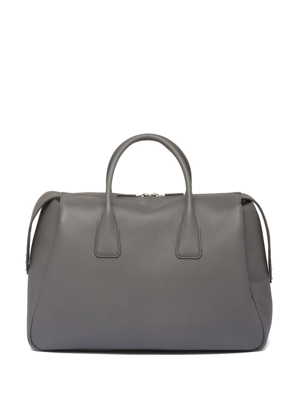 Pra*a triangle logo leather travel bag