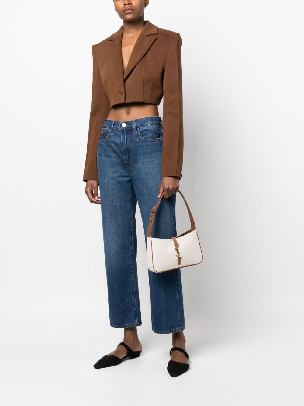 Saint Laurent Le 5 à 7 canvas shoulder bag
