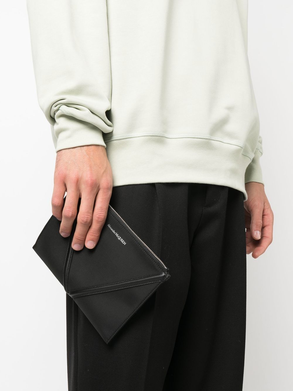 Alexander McQueen logo-print envelope clutch