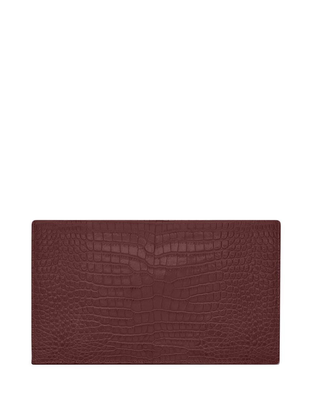 Saint Laurent Uptown crocodile-embossed clutch bag