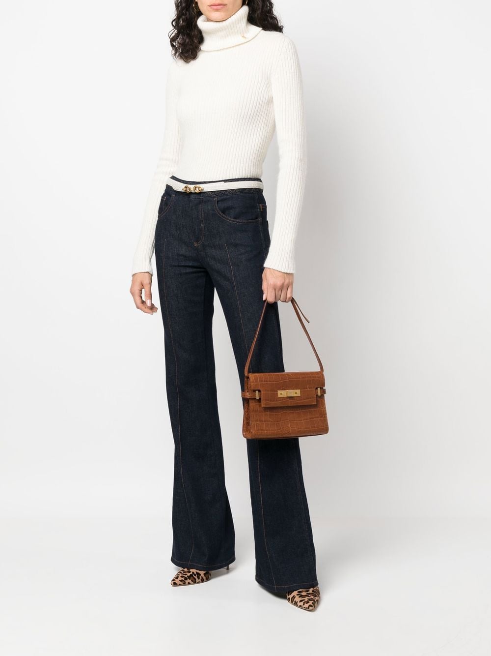 Saint Laurent Manhattan croc-effect shoulder bag