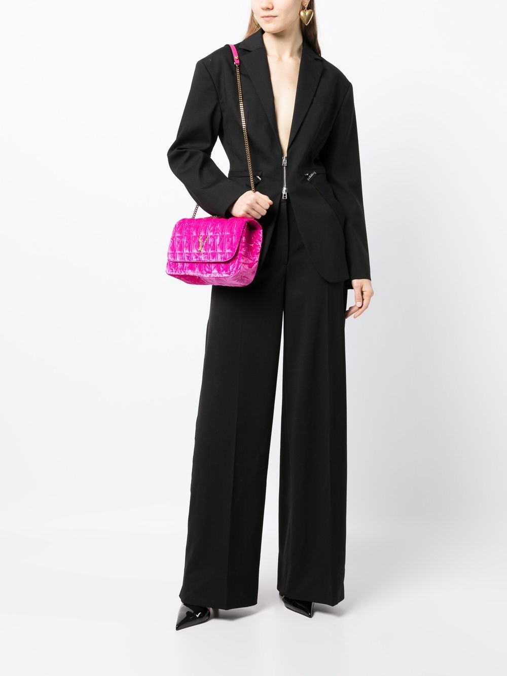 Versace Virtus velvet shoulder bag