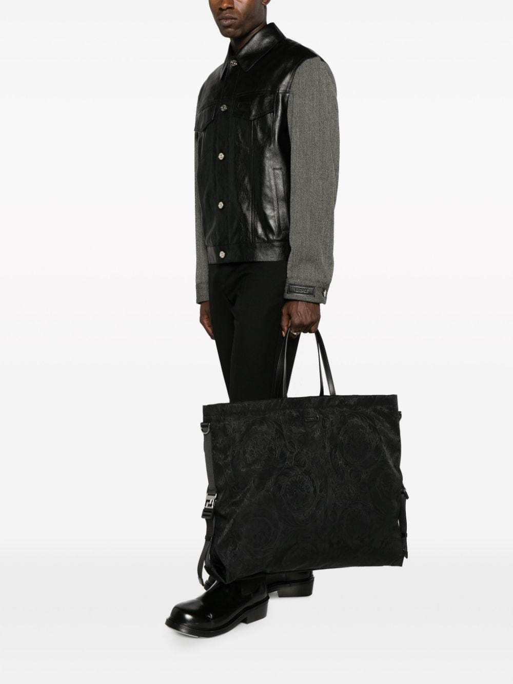 Versace Neo Nylon jacquard tote bag