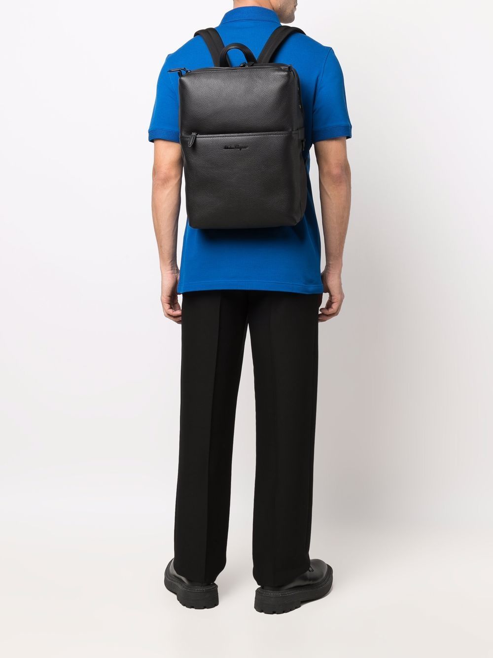 Ferragamo zip-up leather backpack