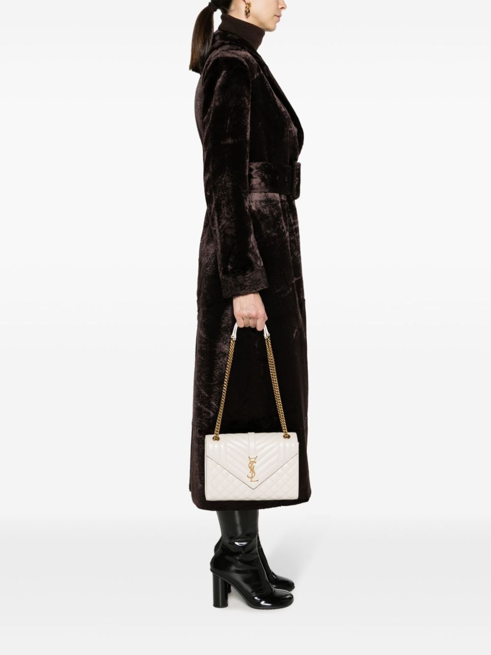 Saint Laurent medium Envelope logo-plaque quilted shoulder bag