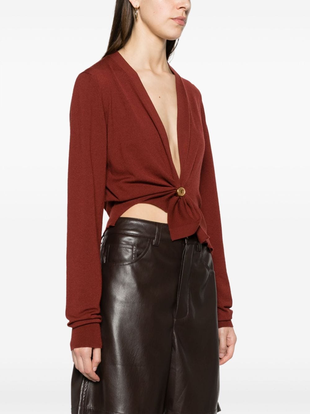 Bo*te*ga ve*ne*ta asymmetric cropped cardigan