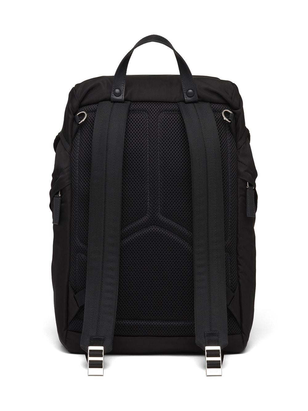 Pra*a logo-plaque multi-pocket backpack