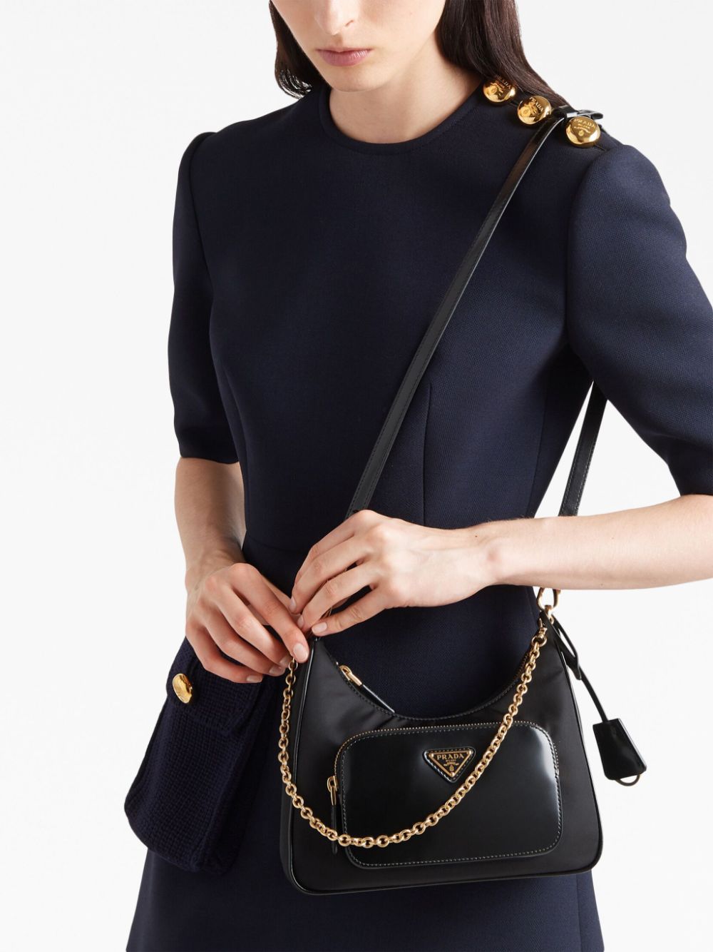 Pra*a triangle-logo shoulder bag