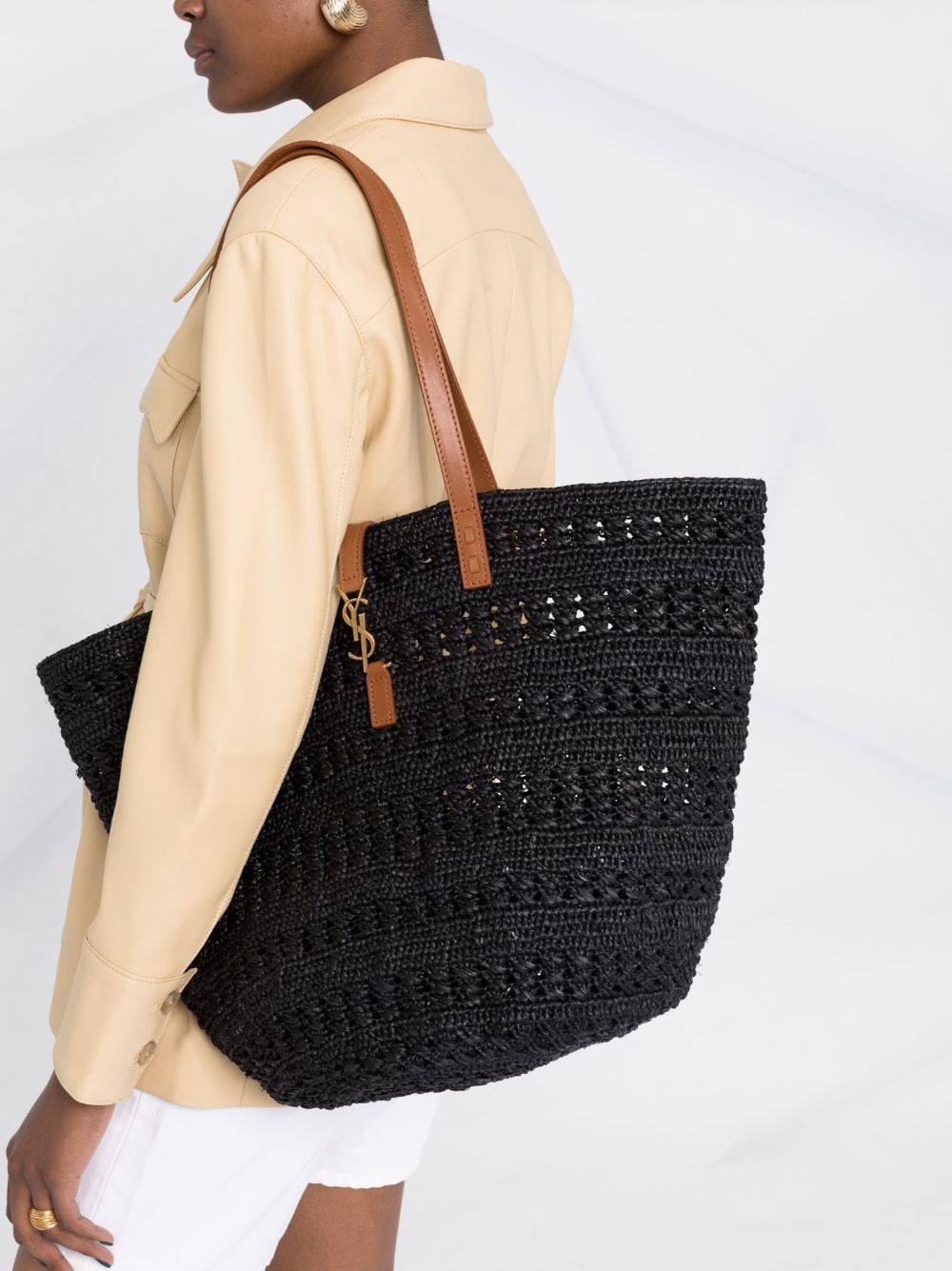 Saint Laurent YSL plaque tote bag