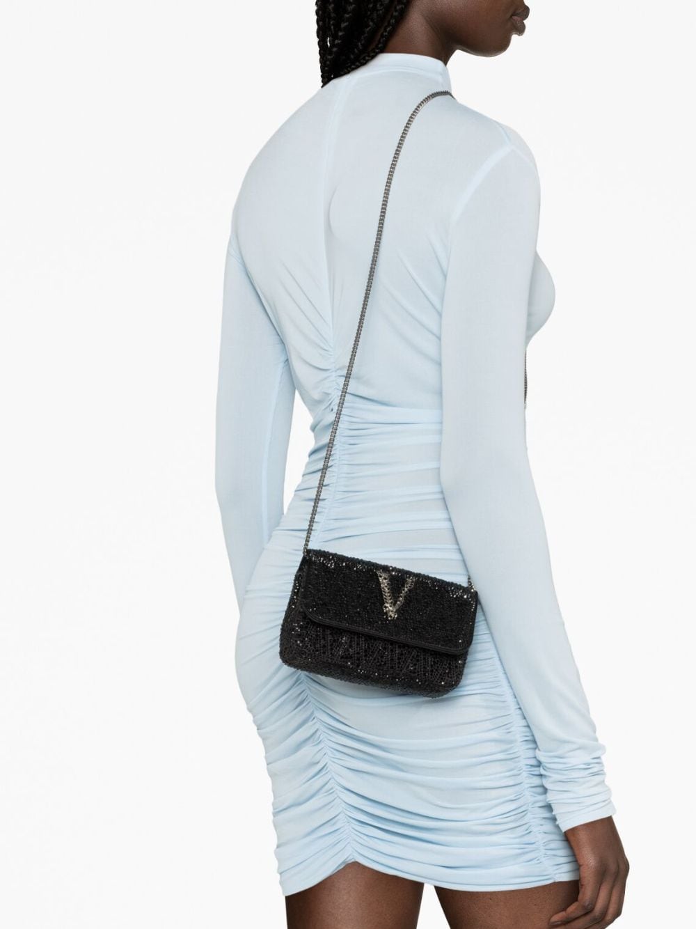 Versace Virtus rhinestone-embellished shoulder bag