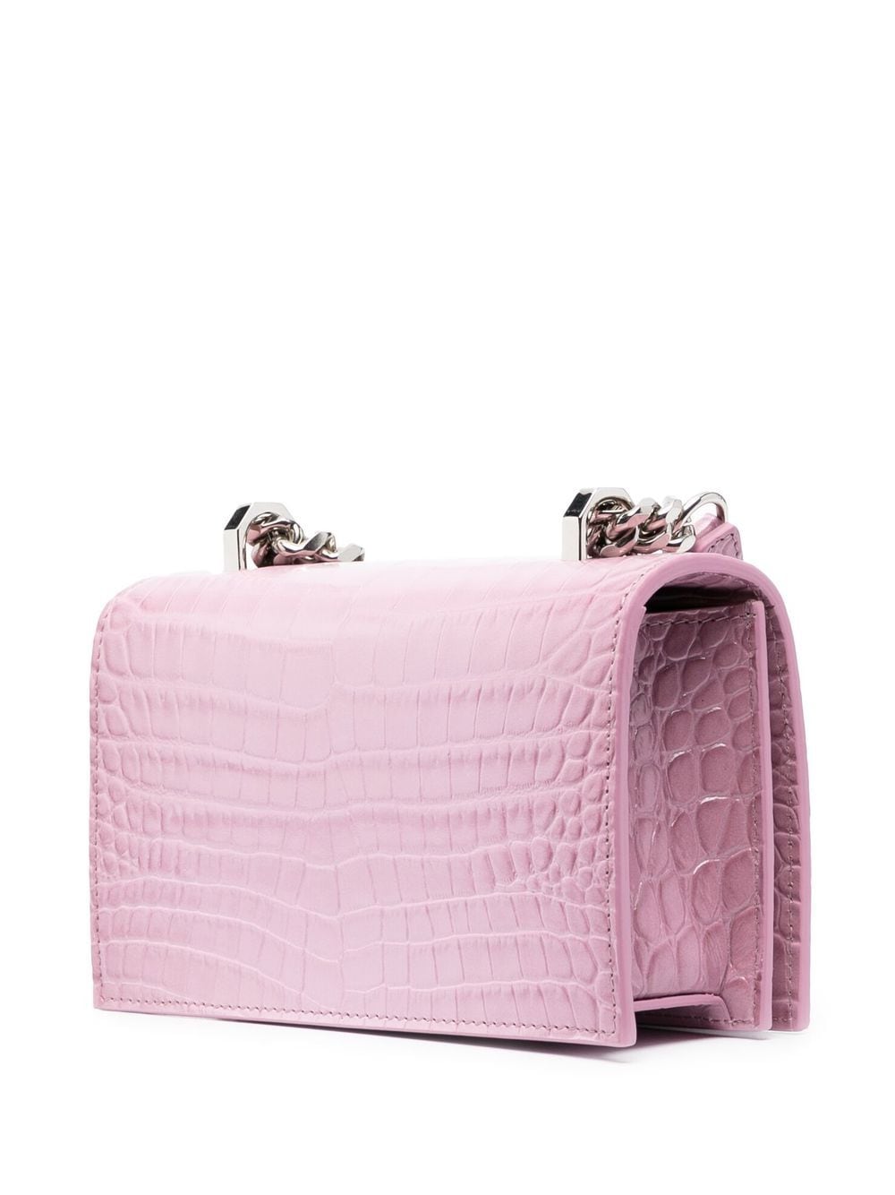 Alexander McQueen Jewelled crocodile-embossed satchel bag