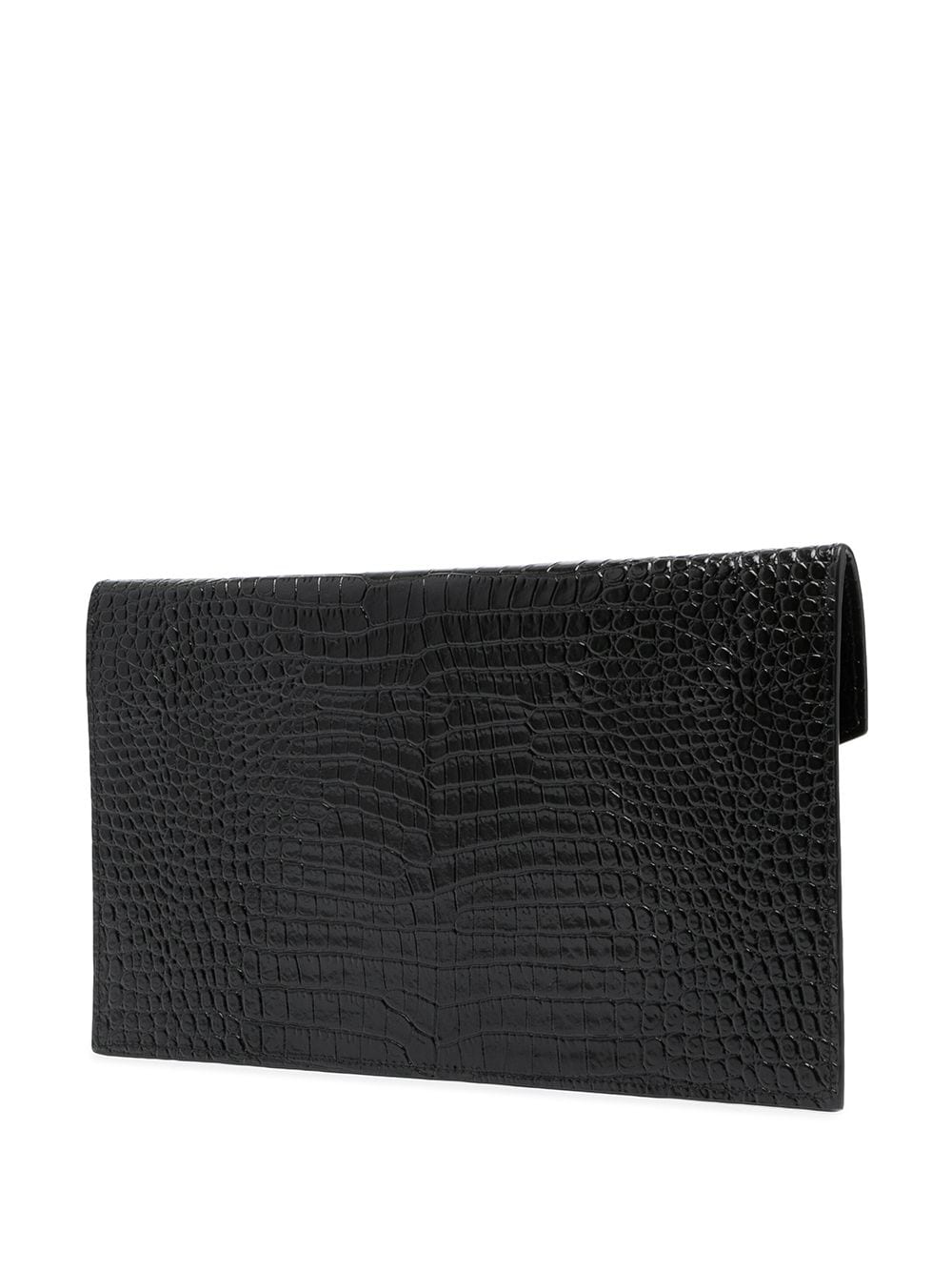 Saint Laurent Uptown crocodile-embossed pouch