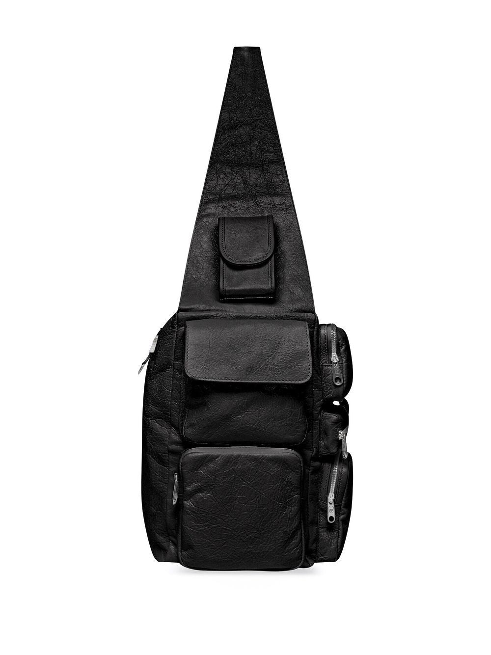 Ba*len*cia*ga logo zipped shoulder bag