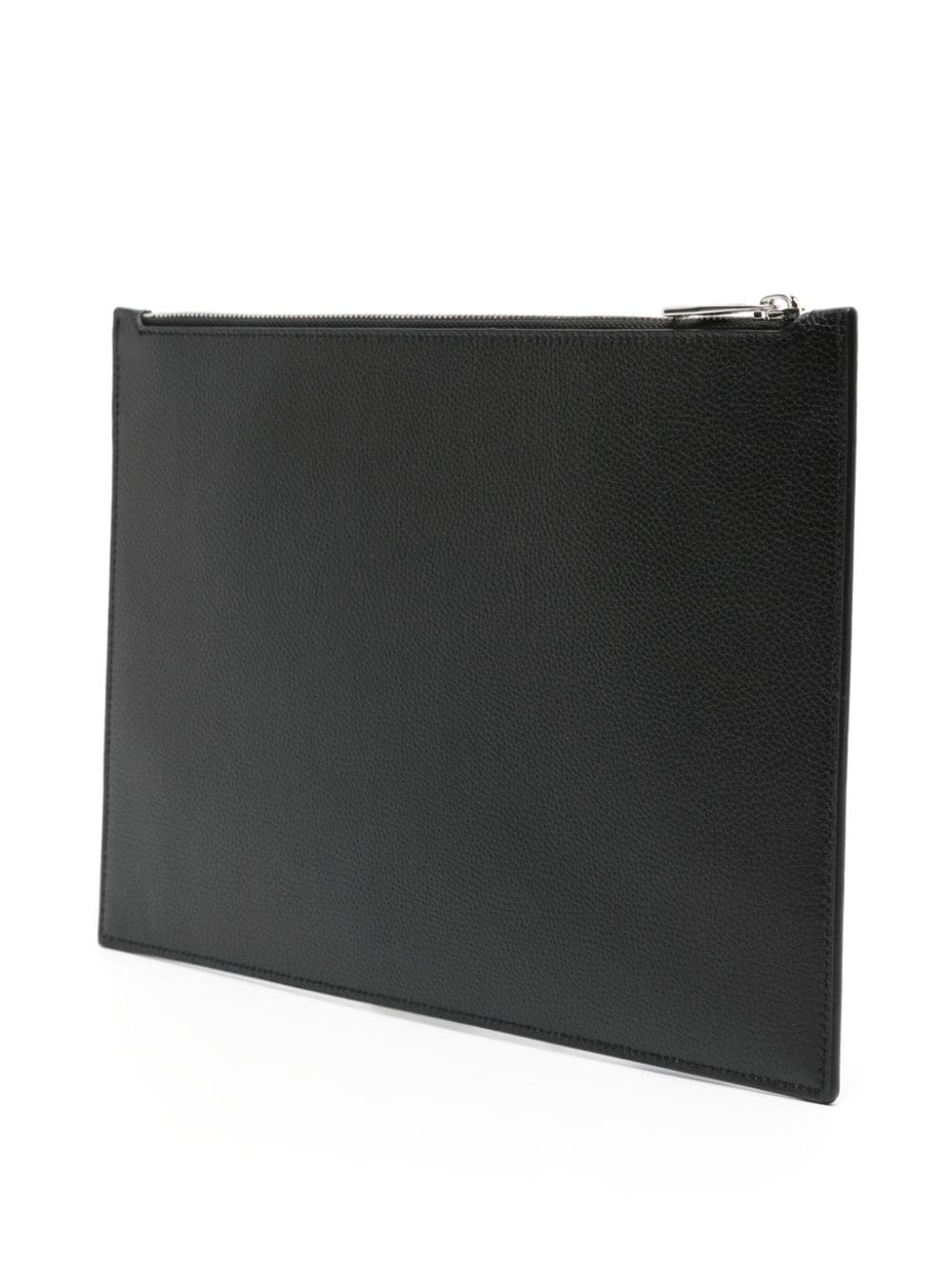Alexander McQueen logo-print leather clutch bag