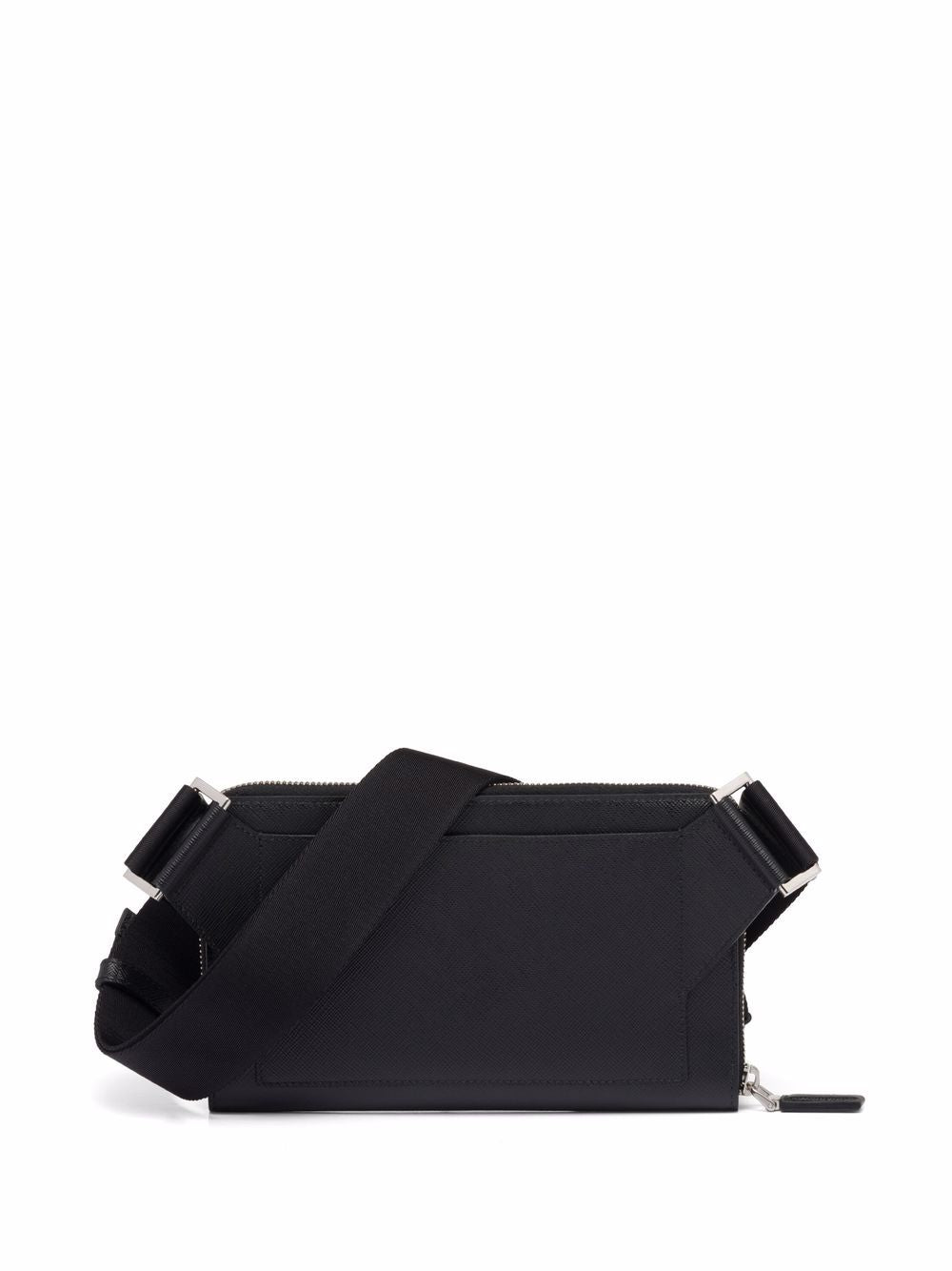 Pra*a logo plaque zipped crossbody bag