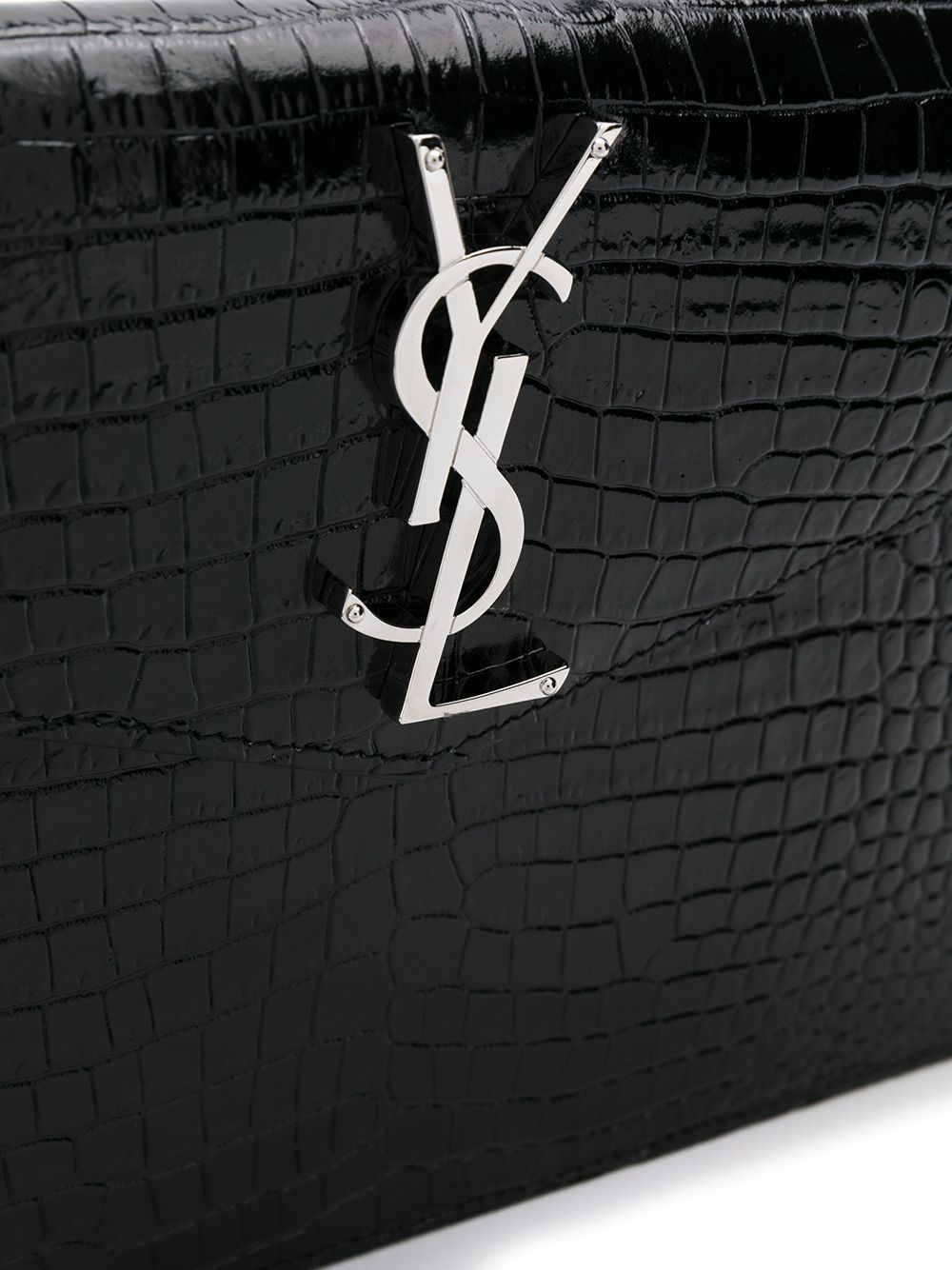 Saint Laurent Uptown crocodile-effect clutch