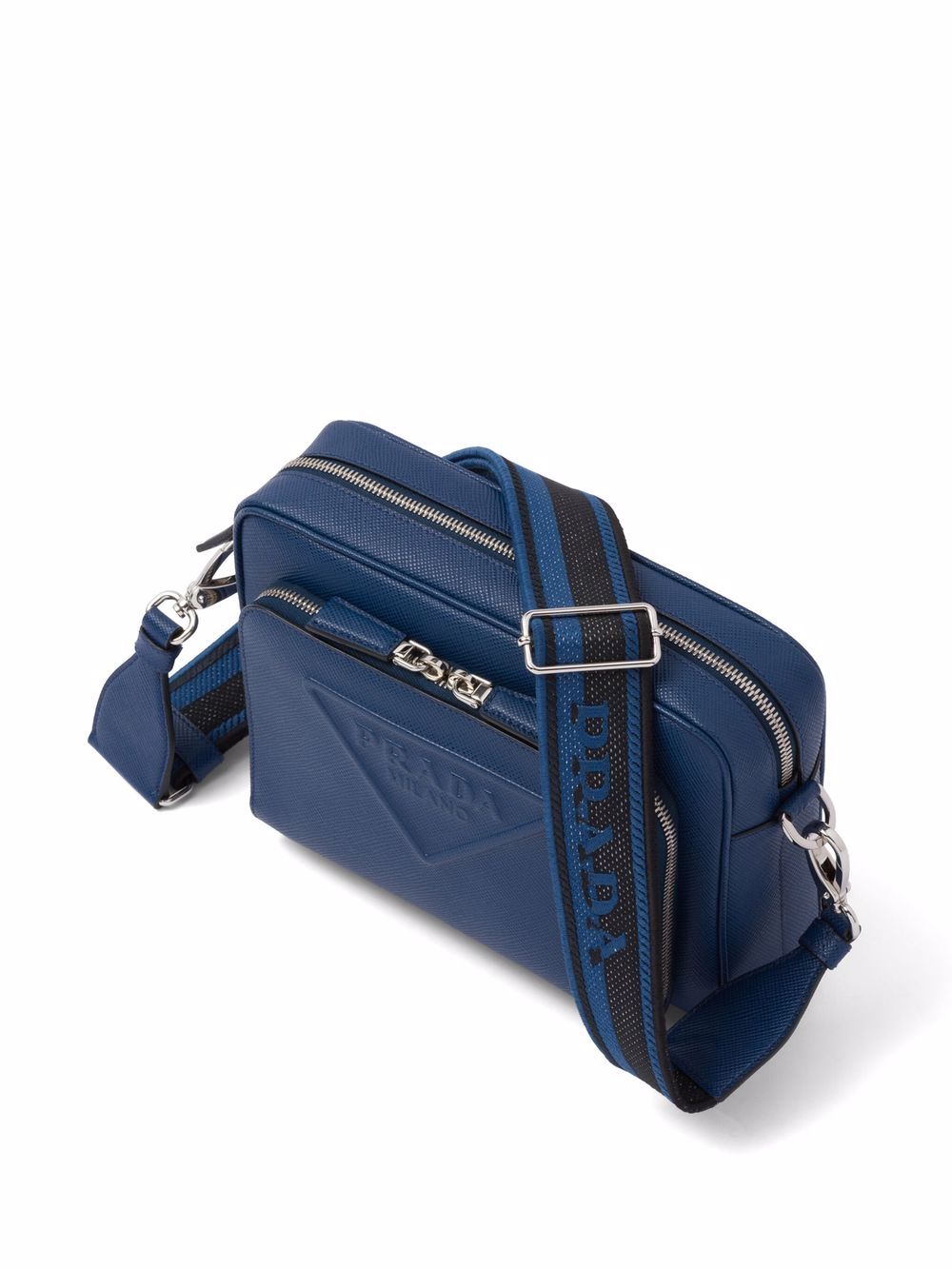 Pra*a logo-embossed saffiano leather bag