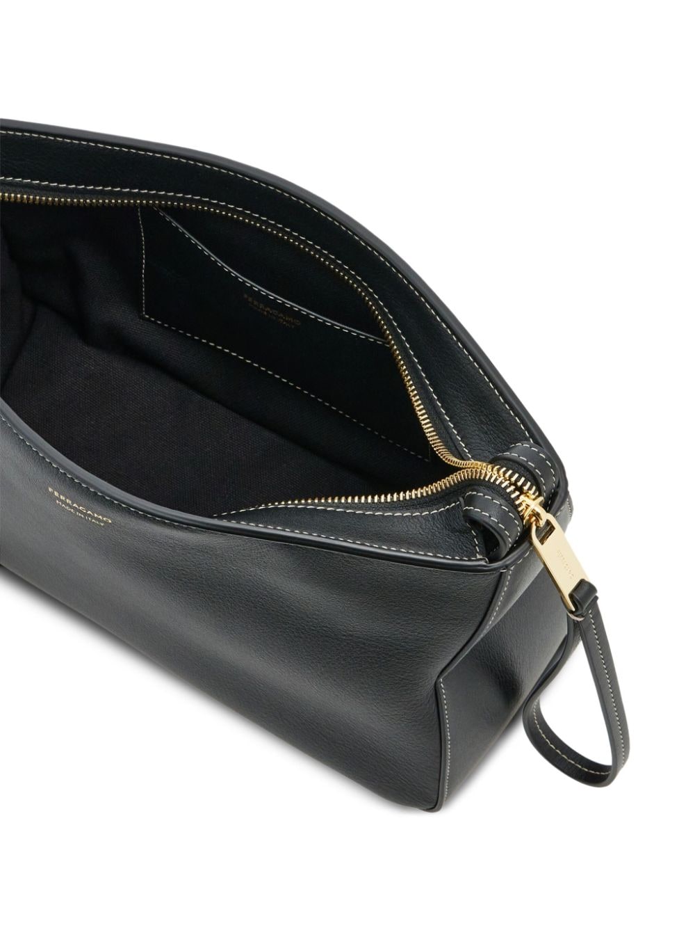 Ferragamo logo-stamp leather clutch bag
