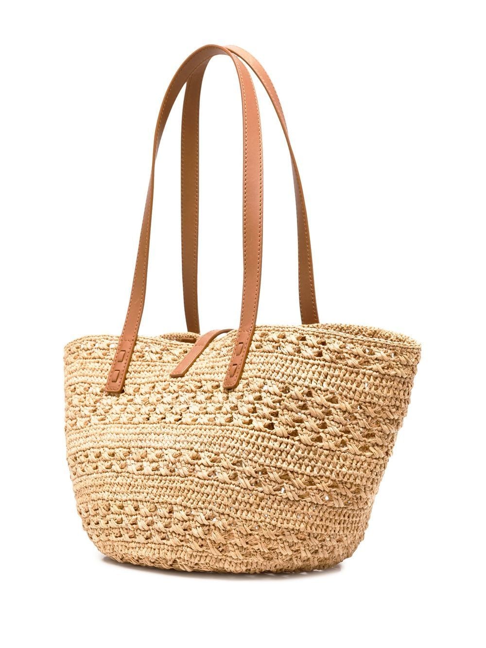 Saint Laurent Pannier straw tote bag