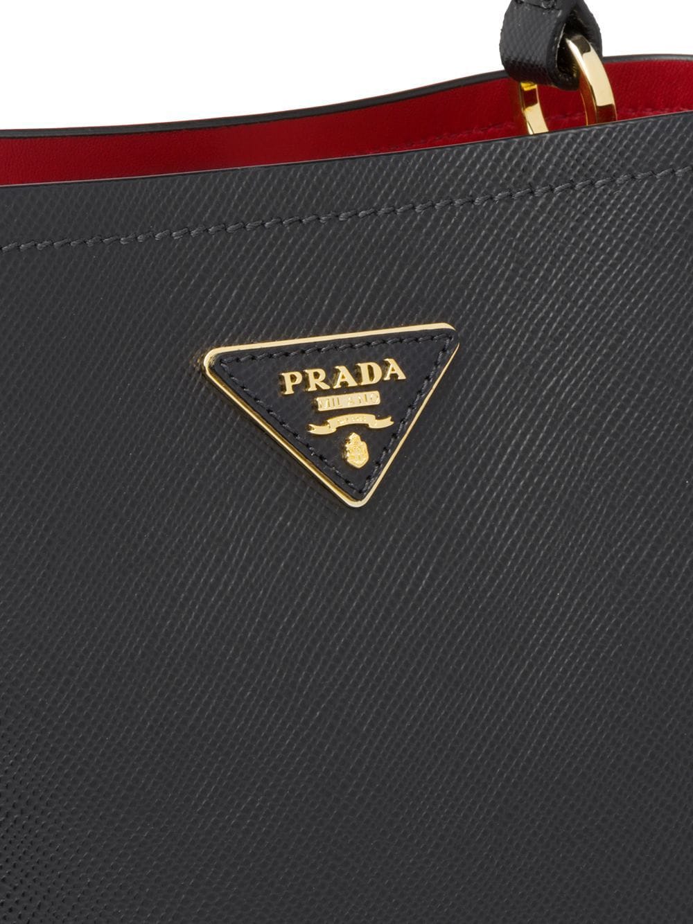 Pra*a double saffiano leather tote