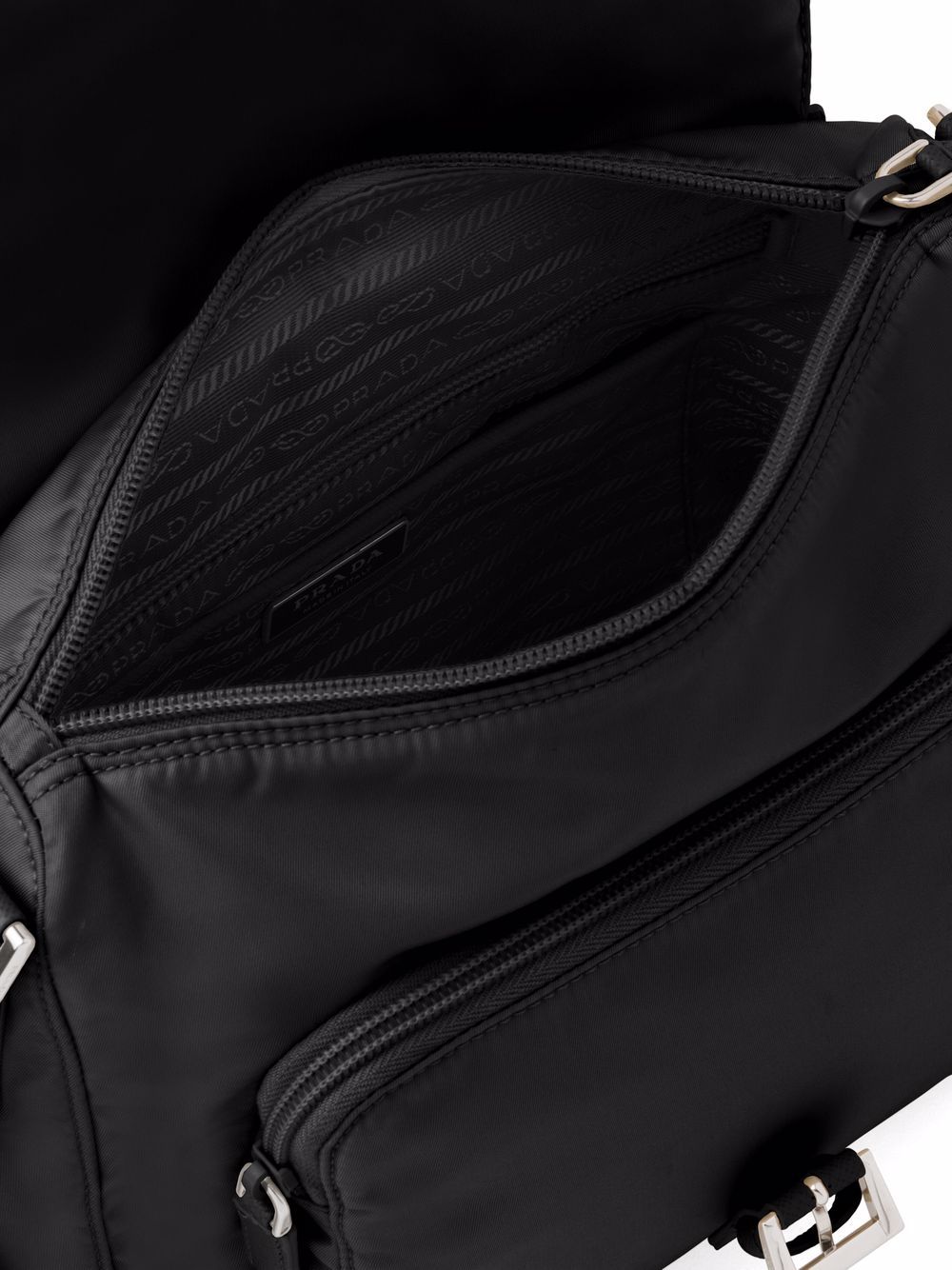 Pra*a re-nylon triangle logo-plaque shoulder bag