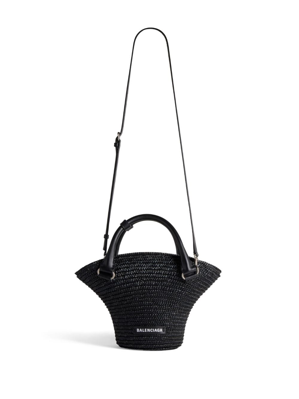 Ba*len*cia*ga braided-raffia mini tote bag