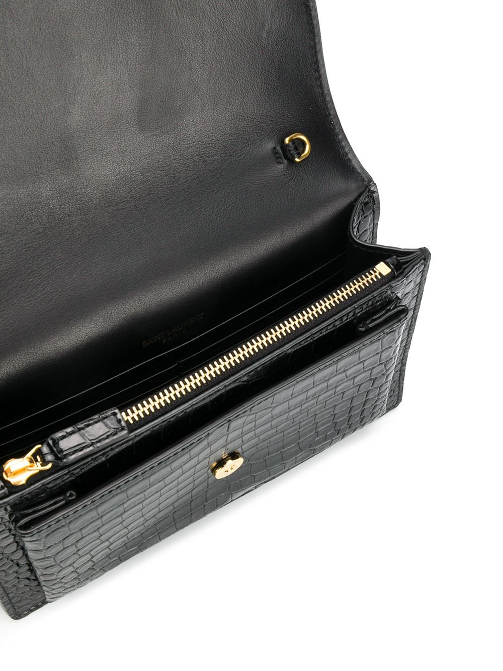 Saint Laurent Sunset crocodile-embossed mini bag