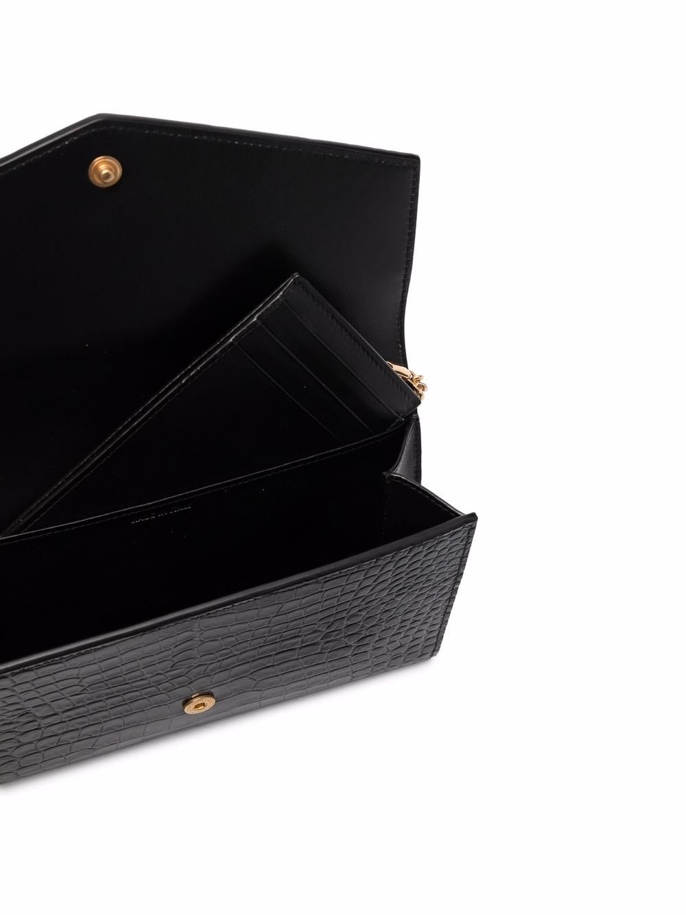 Saint Laurent Uptown crocodile-effect crossbody bag