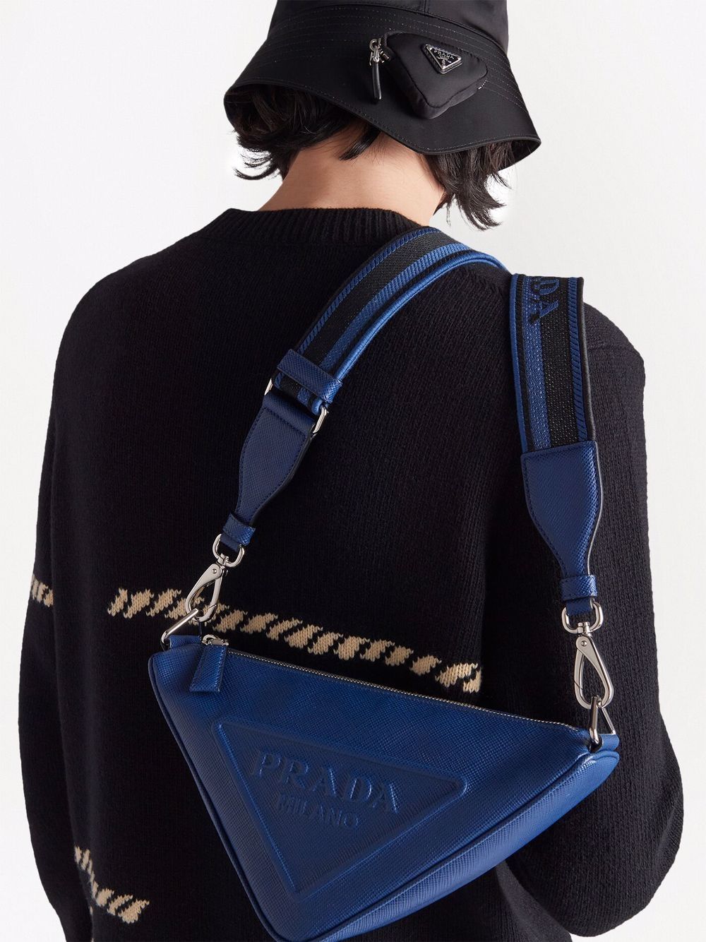 Pra*a saffiano leather triangle bag