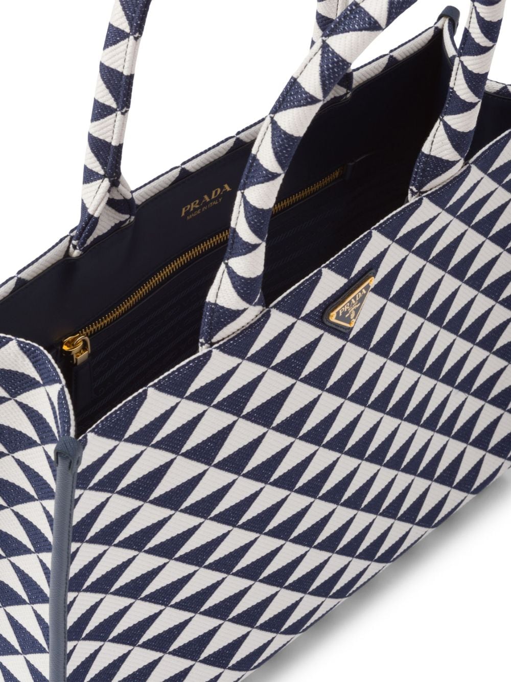 Pra*a large symbole embroidered tote bag