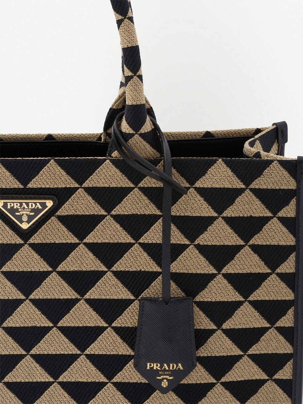 Pra*a large symbole embroidered tote bag