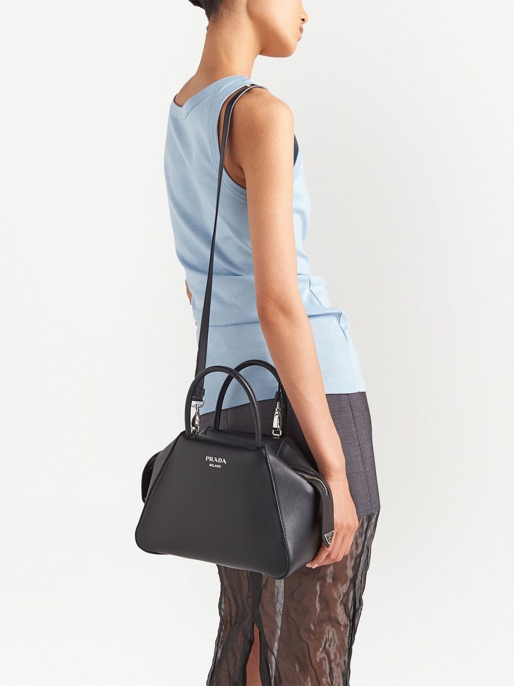 Pra*a small logo-print tote bag