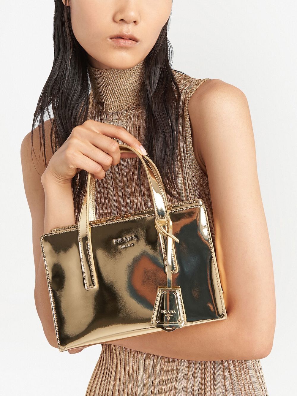 Pra*a re-edition 1995 metallic tote bag