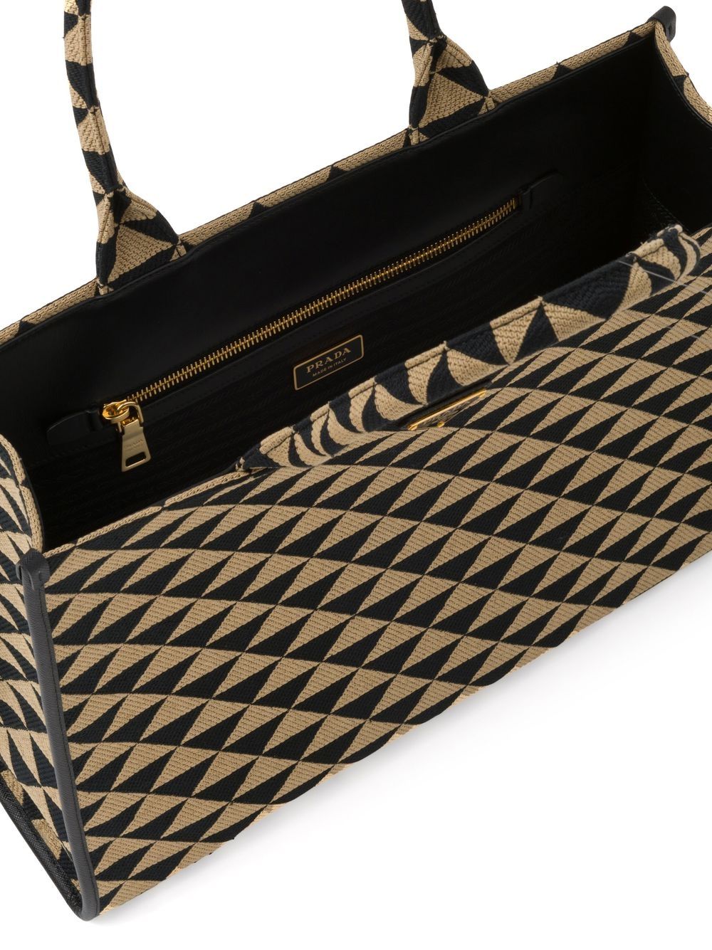 Pra*a large symbole embroidered tote bag