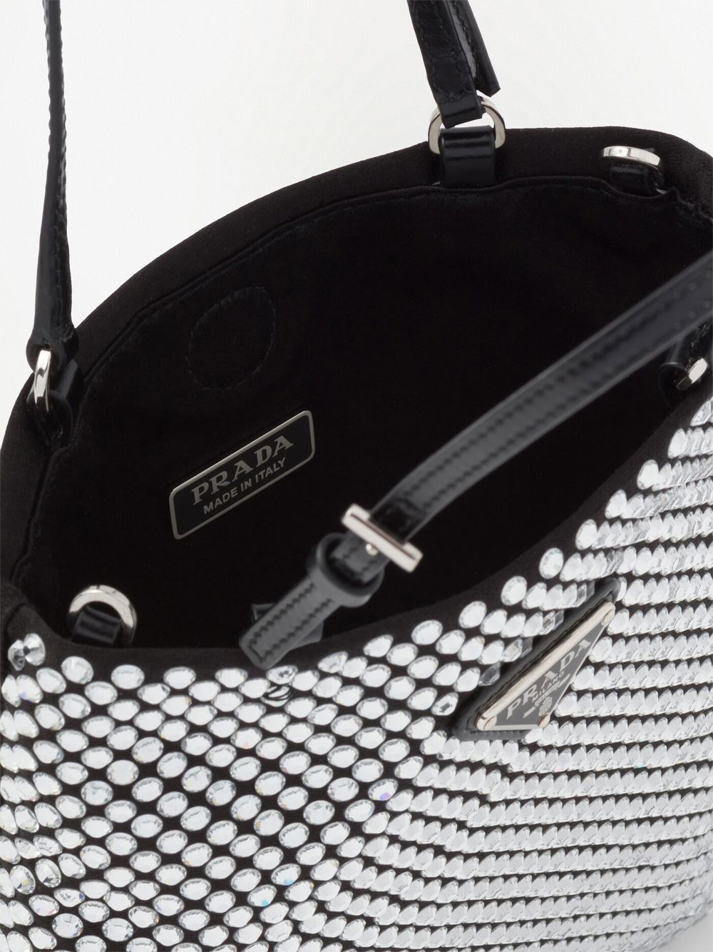 Pra*a crystal-embellished satin tote bag